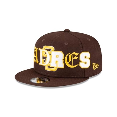 Brown San Diego Padres Hat - New Era MLB Mixed Font 9FIFTY Snapback Caps USA8546712